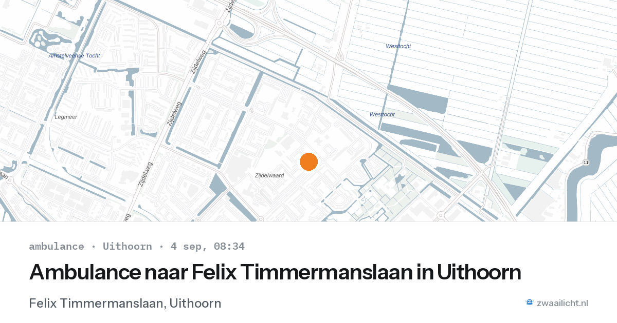 Ambulance naar Felix Timmermanslaan in Uithoorn — 4 sep 2026