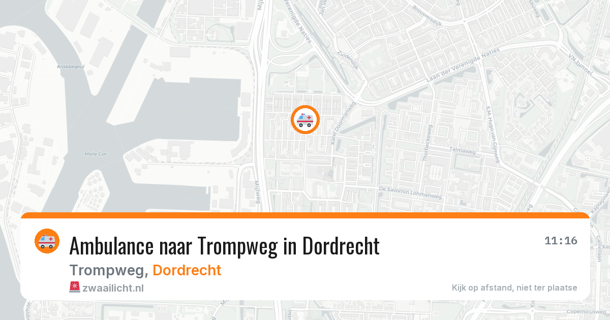 Ambulance naar Trompweg in Dordrecht — 24 mrt 2026