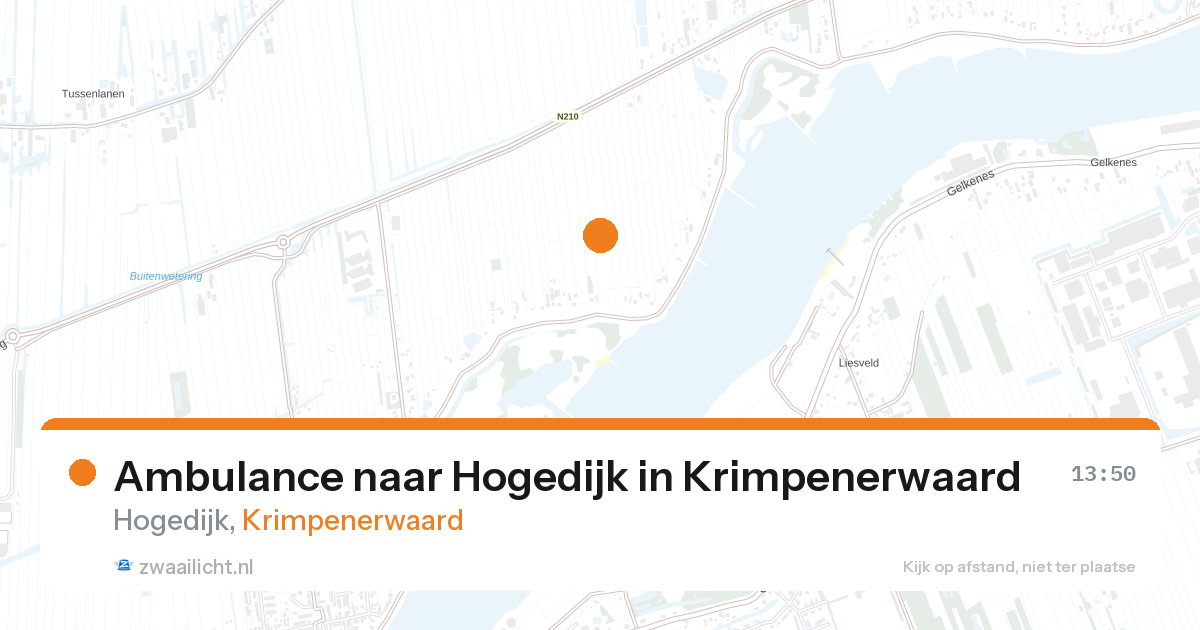 Ambulance naar Hogedijk in Krimpenerwaard — 13 aug 2026