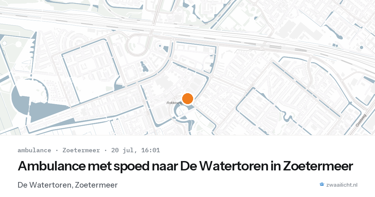 Ambulance met spoed naar De Watertoren in Zoetermeer — 20 jul 2026