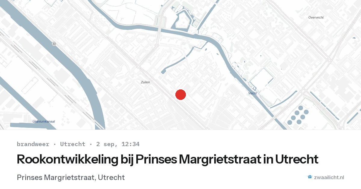 Rookontwikkeling bij Prinses Margrietstraat in Utrecht — 2 sep 2026