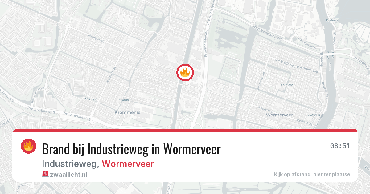 Brand bij Industrieweg in Wormerveer — 21 jun 2026