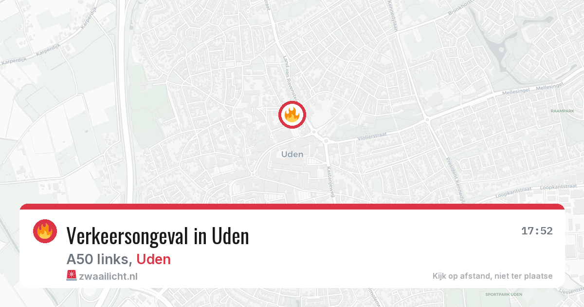 Verkeersongeval in Uden — 9 aug 2026