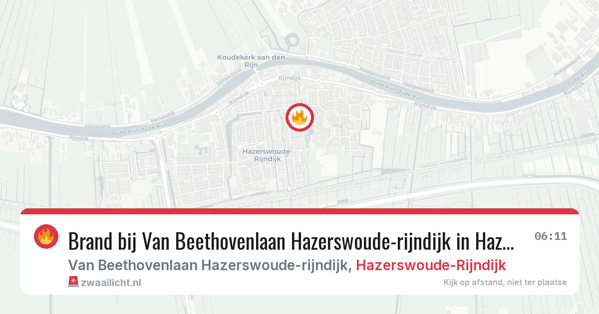 Brand bij Van Beethovenlaan Hazerswoude-rijndijk in Hazerswoude-Rijndijk — 28 mei 2026