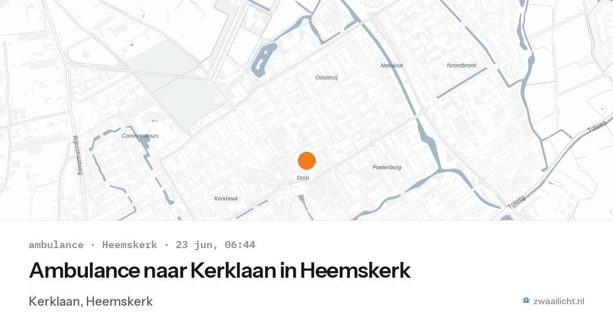 Ambulance naar Kerklaan in Heemskerk — 23 jun 2026