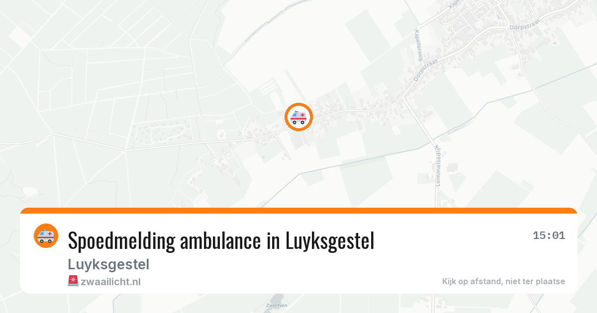 Spoedmelding ambulance in Luyksgestel — 13 aug 2026