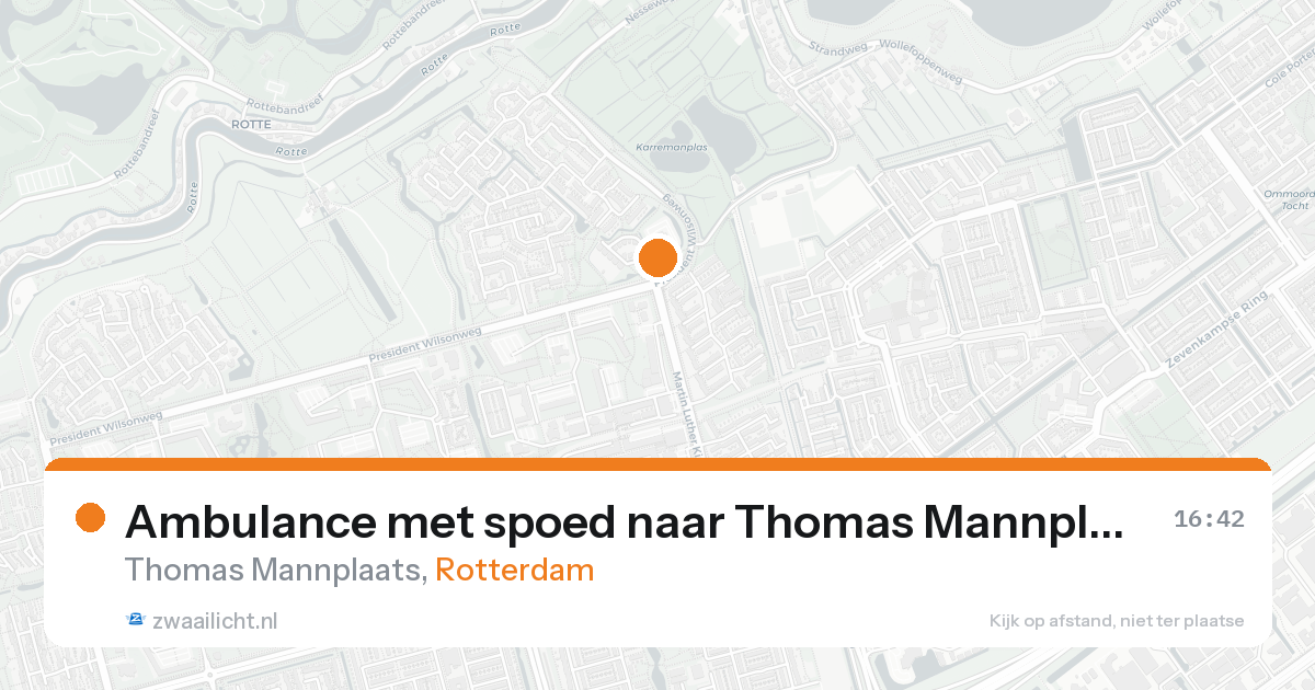 Ambulance met spoed naar Thomas Mannplaats in Rotterdam — 16 aug 2026