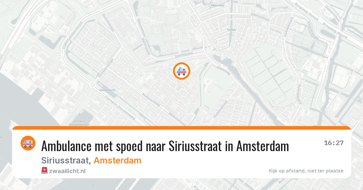 Ambulance met spoed naar Siriusstraat in Amsterdam — 18 mrt 2026