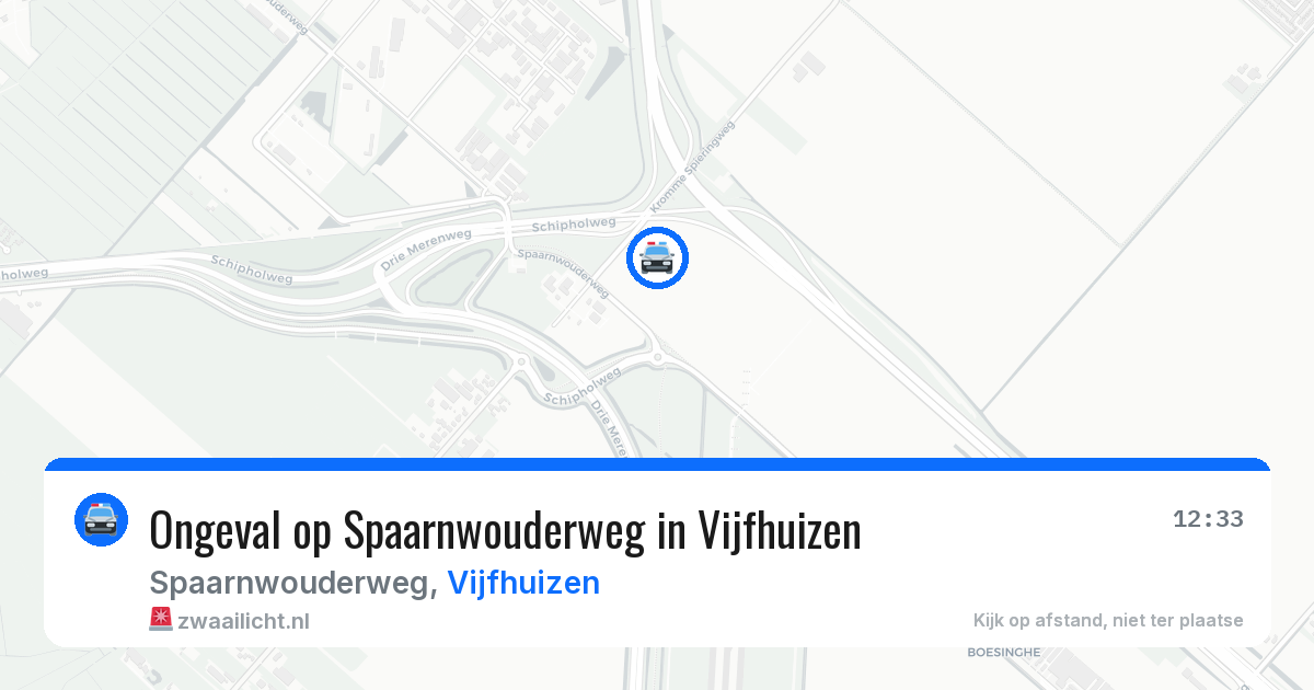 Ongeval op Spaarnwouderweg in Vijfhuizen — 26 mrt 2026