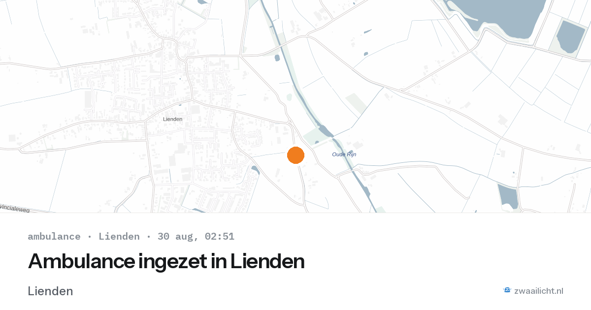 Ambulance ingezet in Lienden — 30 aug 2026