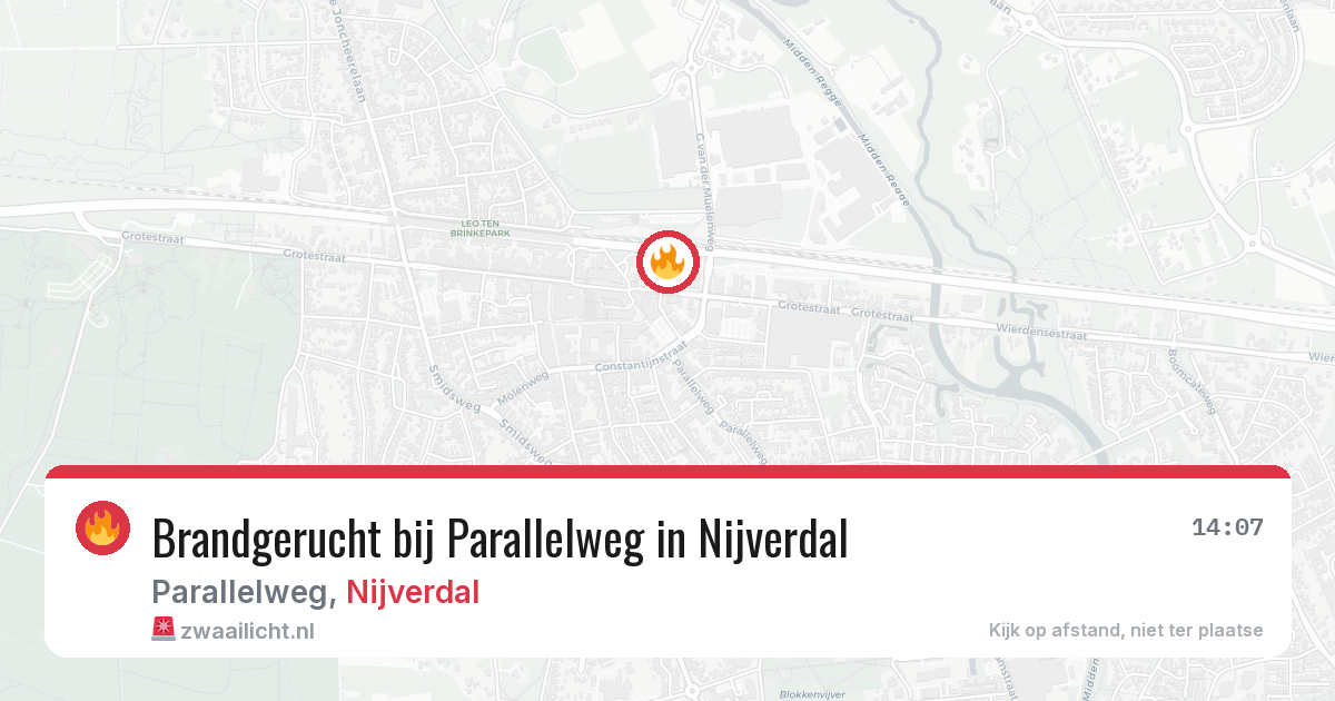 Brandgerucht bij Parallelweg in Nijverdal — 20 mei 2026