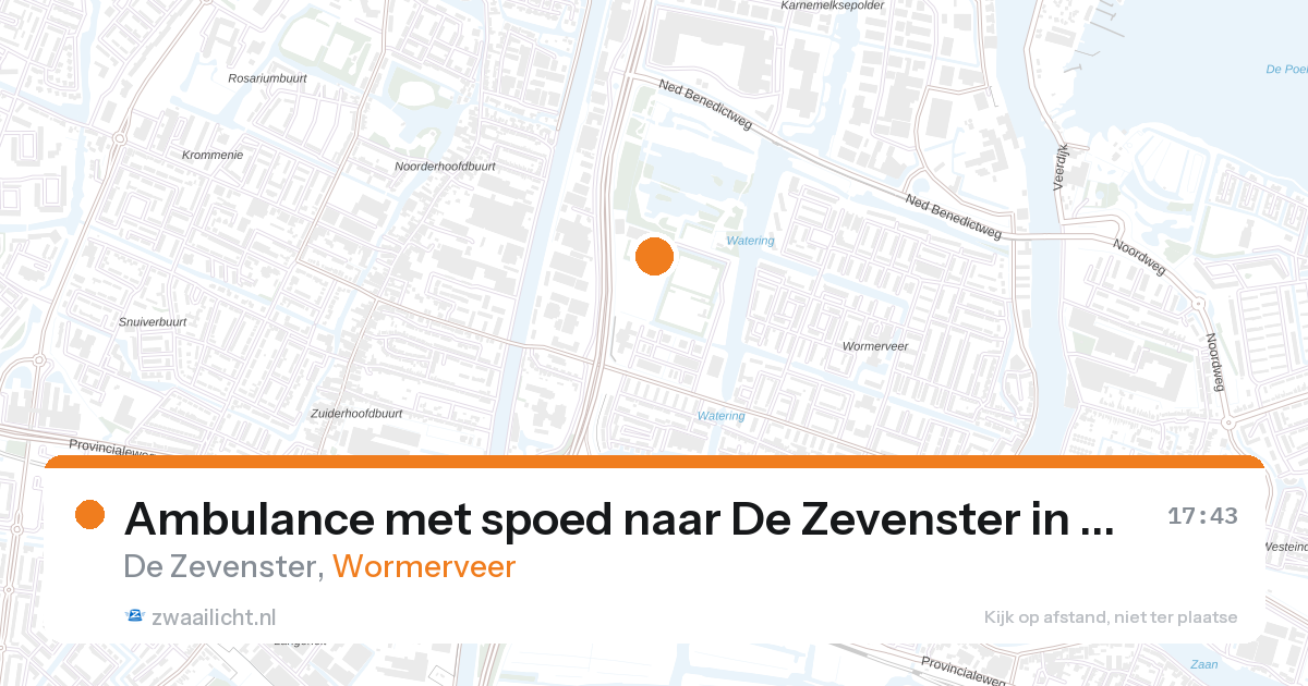 Ambulance met spoed naar De Zevenster in Wormerveer — 21 jun 2026