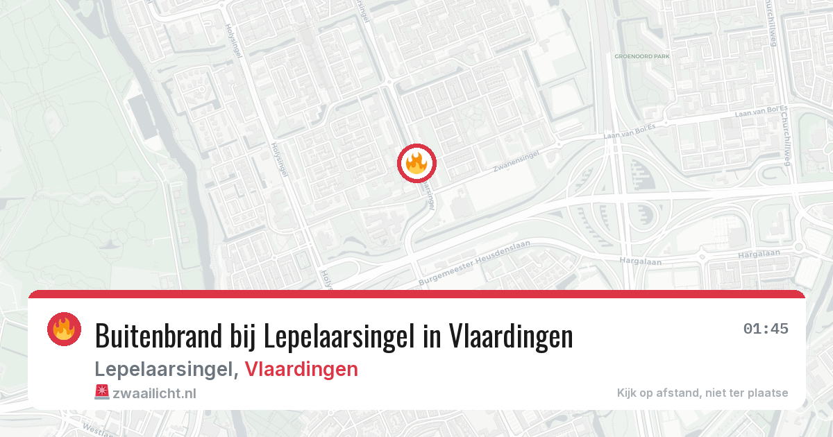 Buitenbrand bij Lepelaarsingel in Vlaardingen — 29 jun 2026