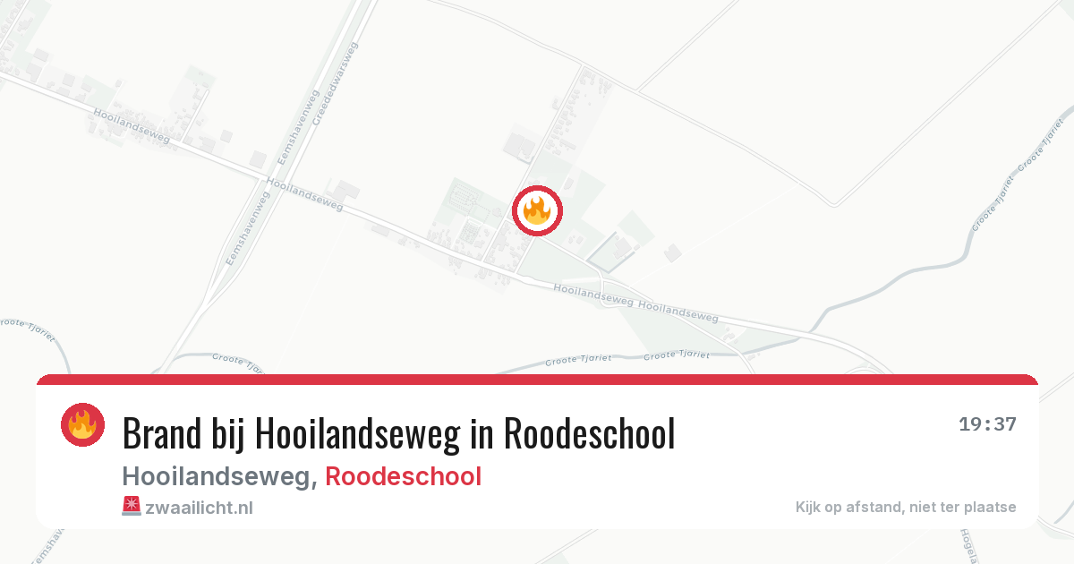 Brand bij Hooilandseweg in Roodeschool — 28 jul 2026