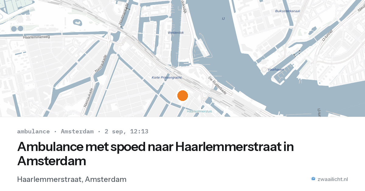 Ambulance met spoed naar Haarlemmerstraat in Amsterdam — 2 sep 2026