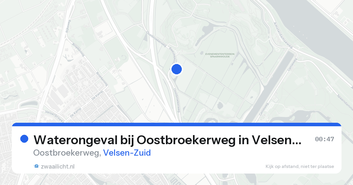 Waterongeval bij Oostbroekerweg in Velsen-Zuid — 16 aug 2026