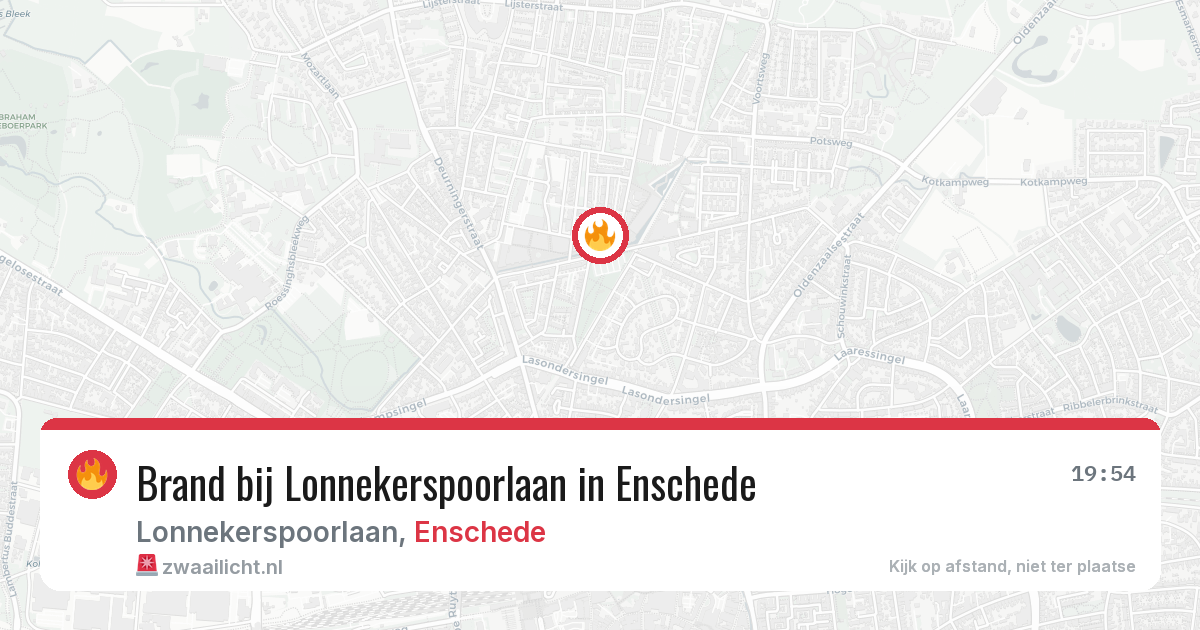 Brand bij Lonnekerspoorlaan in Enschede — 1 aug 2026