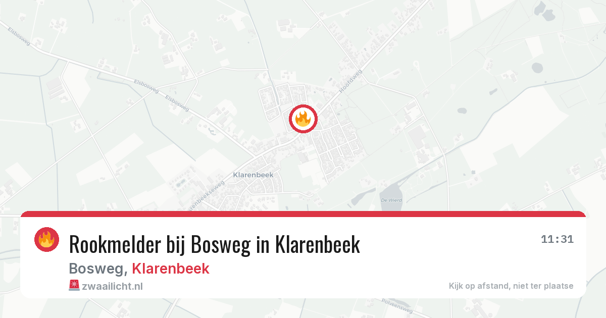 Rookmelder bij Bosweg in Klarenbeek — 4 mei 2026