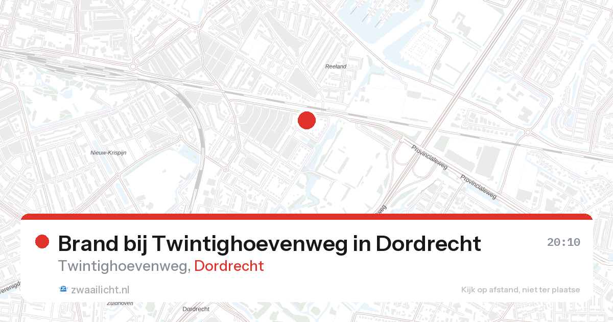Brand bij Twintighoevenweg in Dordrecht — 27 aug 2026