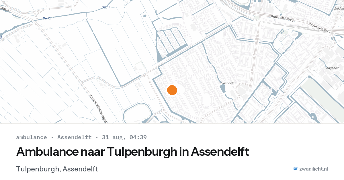 Ambulance naar Tulpenburgh in Assendelft — 31 aug 2026