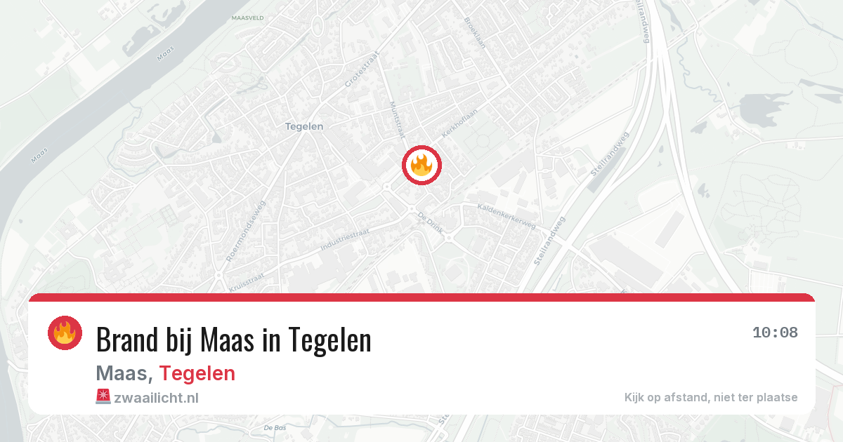 Brand bij Maas in Tegelen — 13 jul 2026
