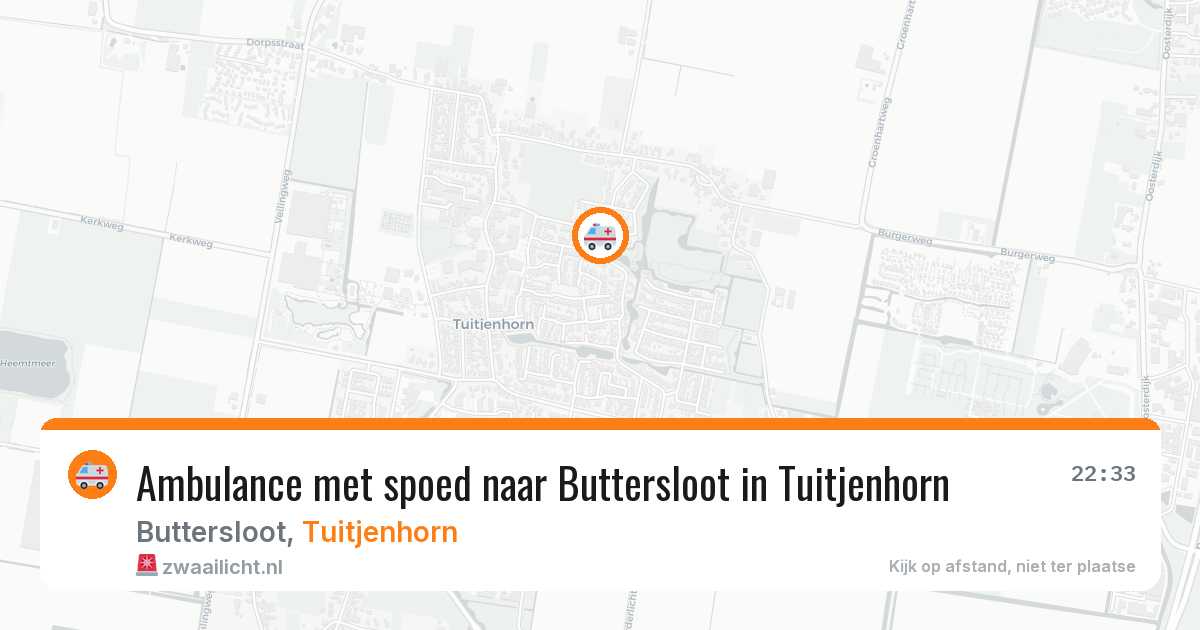 Ambulance met spoed naar Buttersloot in Tuitjenhorn — 27 mei 2026