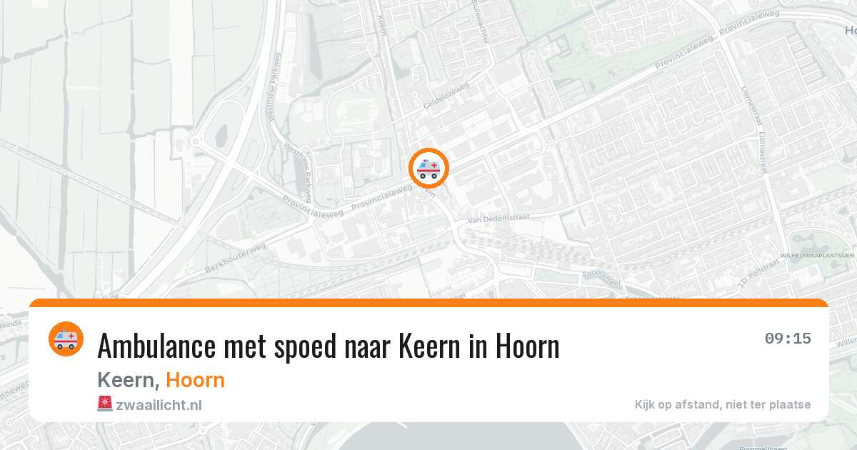 Ambulance met spoed naar Keern in Hoorn — 9 mrt 2026