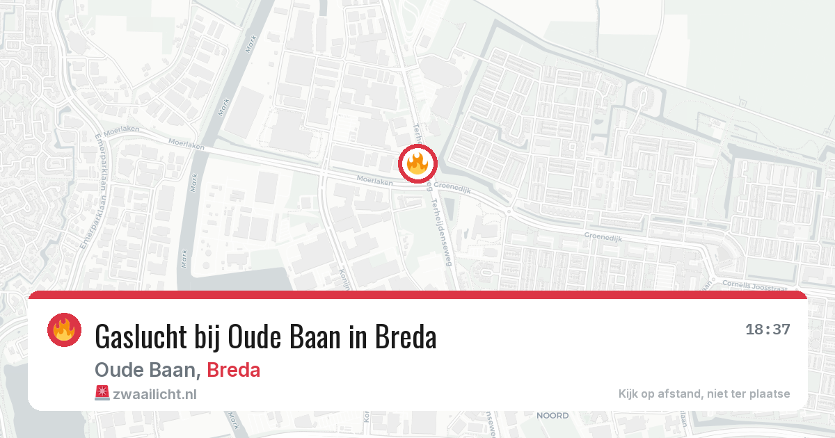 Gaslucht bij Oude Baan in Breda — 14 mrt 2026