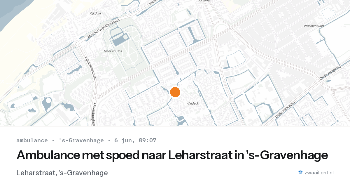 Ambulance met spoed naar Leharstraat in 's-Gravenhage — 6 jun 2026