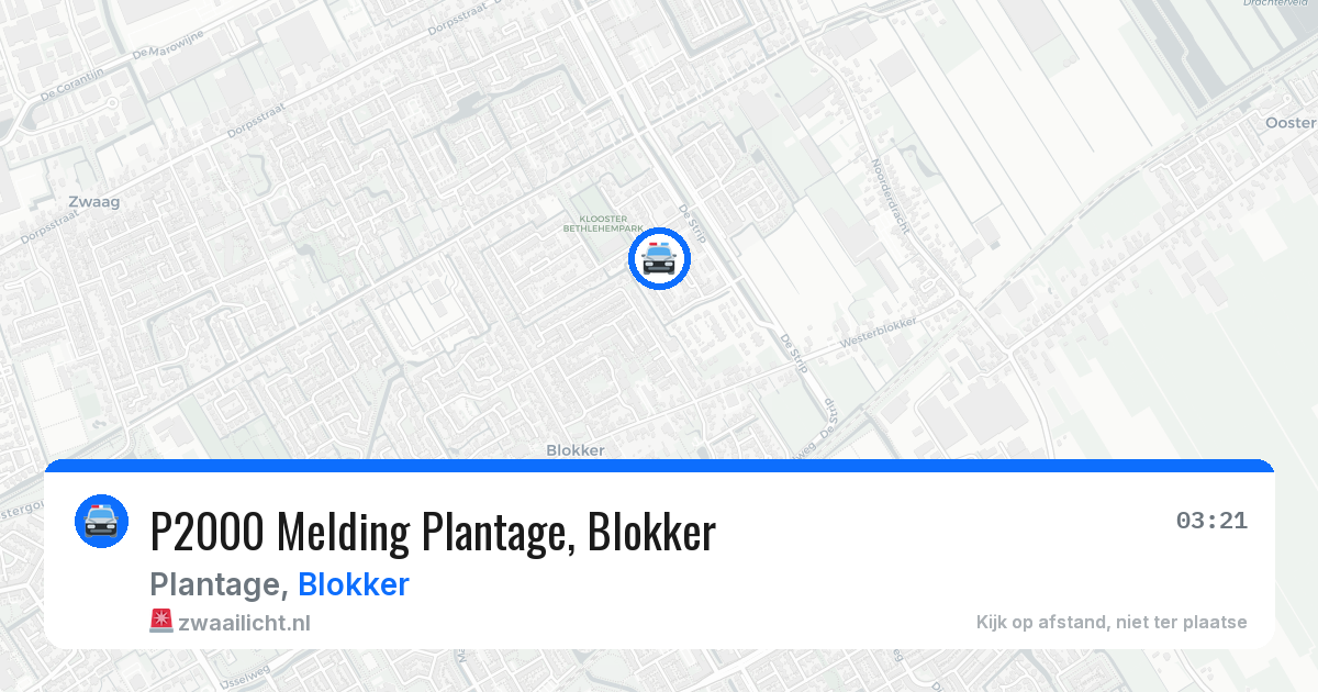 P2000 Melding Plantage, Blokker — 14 apr 2026