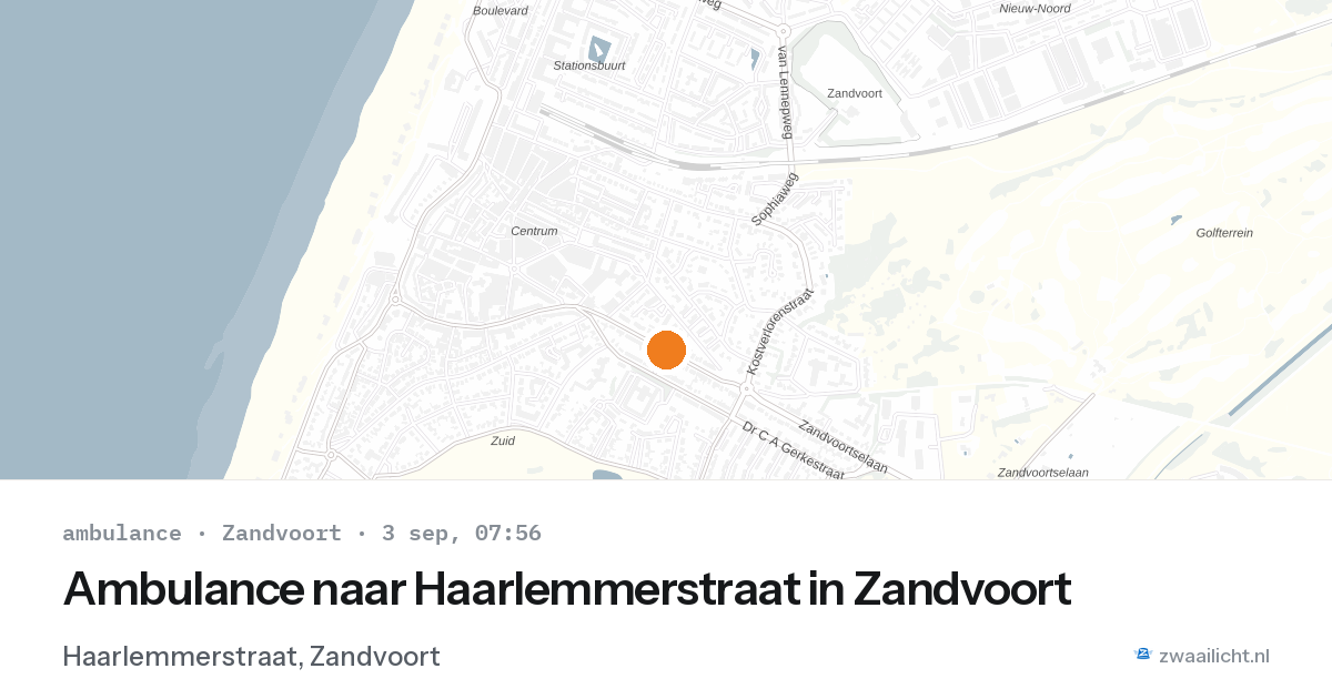 Ambulance naar Haarlemmerstraat in Zandvoort — 3 sep 2026