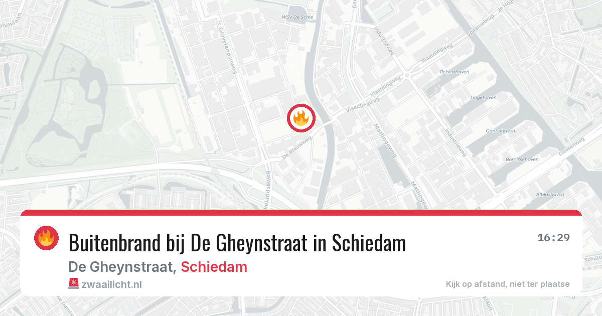 Buitenbrand bij De Gheynstraat in Schiedam — 19 mrt 2026