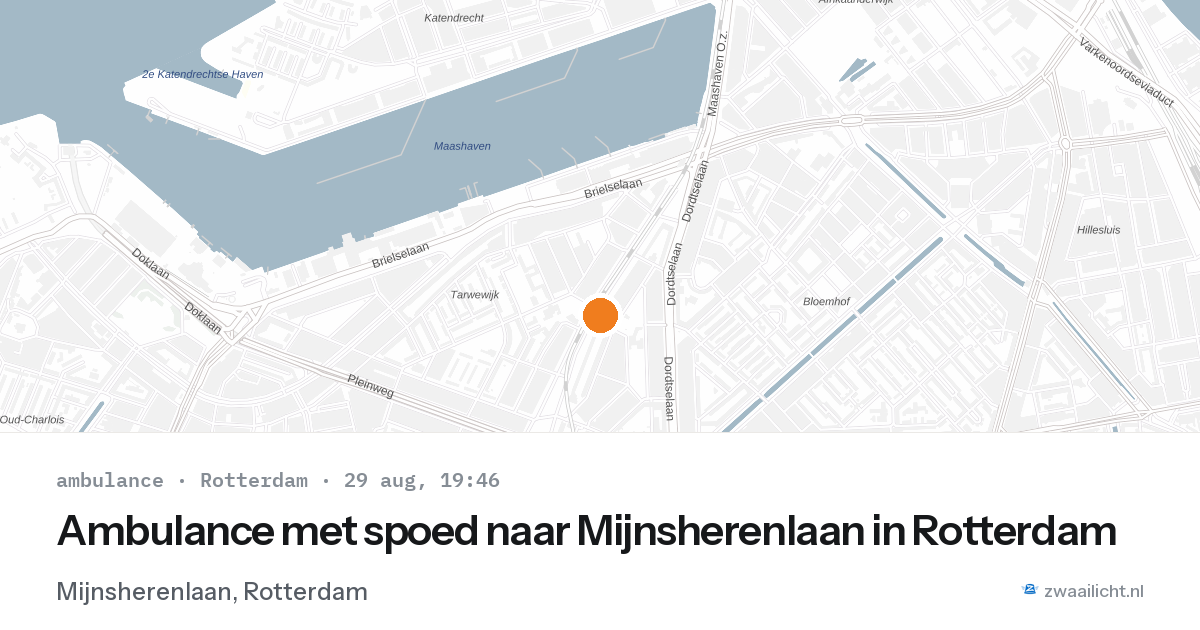 Ambulance met spoed naar Mijnsherenlaan in Rotterdam — 29 aug 2026