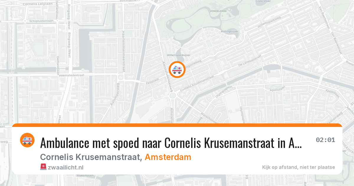 Ambulance met spoed naar Cornelis Krusemanstraat in Amsterdam — 22 mei 2026