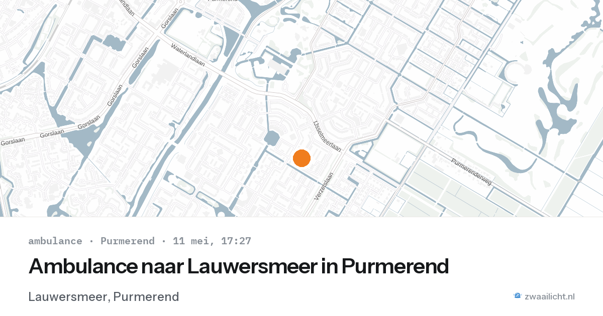 Ambulance naar Lauwersmeer in Purmerend — 11 mei 2026