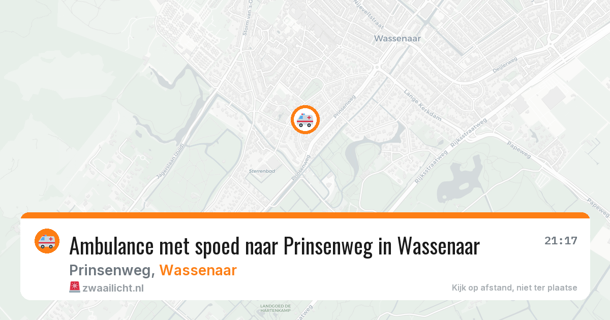 Ambulance met spoed naar Prinsenweg in Wassenaar — 22 apr 2026