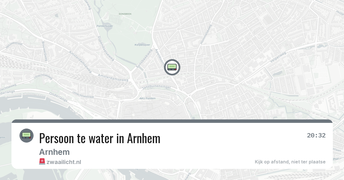 Persoon te water in Arnhem — 23 jul 2026