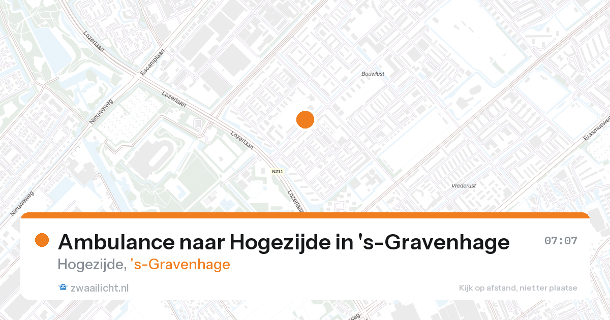 Ambulance naar Hogezijde in 's-Gravenhage — 27 aug 2026