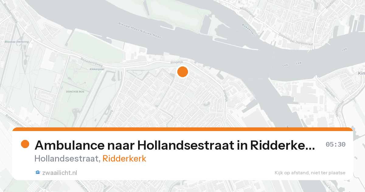 Ambulance naar Hollandsestraat in Ridderkerk — 20 aug 2026