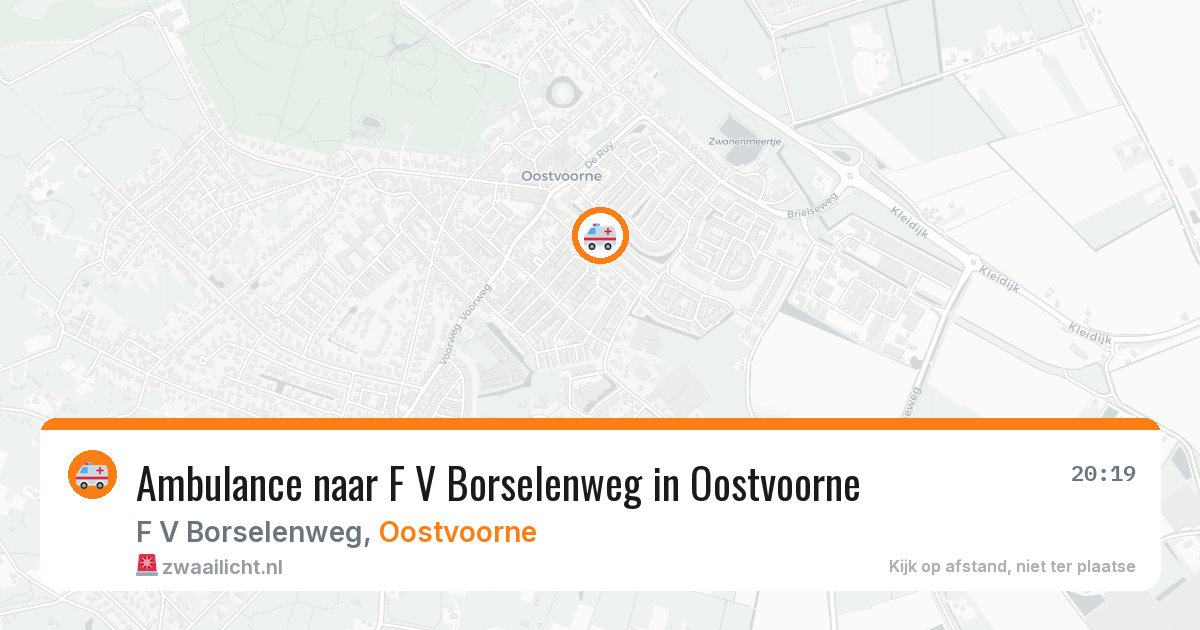 Ambulance naar F V Borselenweg in Oostvoorne — 3 aug 2026