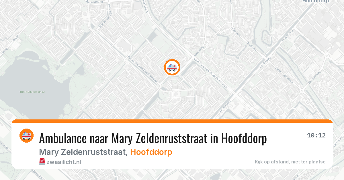 Ambulance naar Mary Zeldenruststraat in Hoofddorp — 7 jul 2026