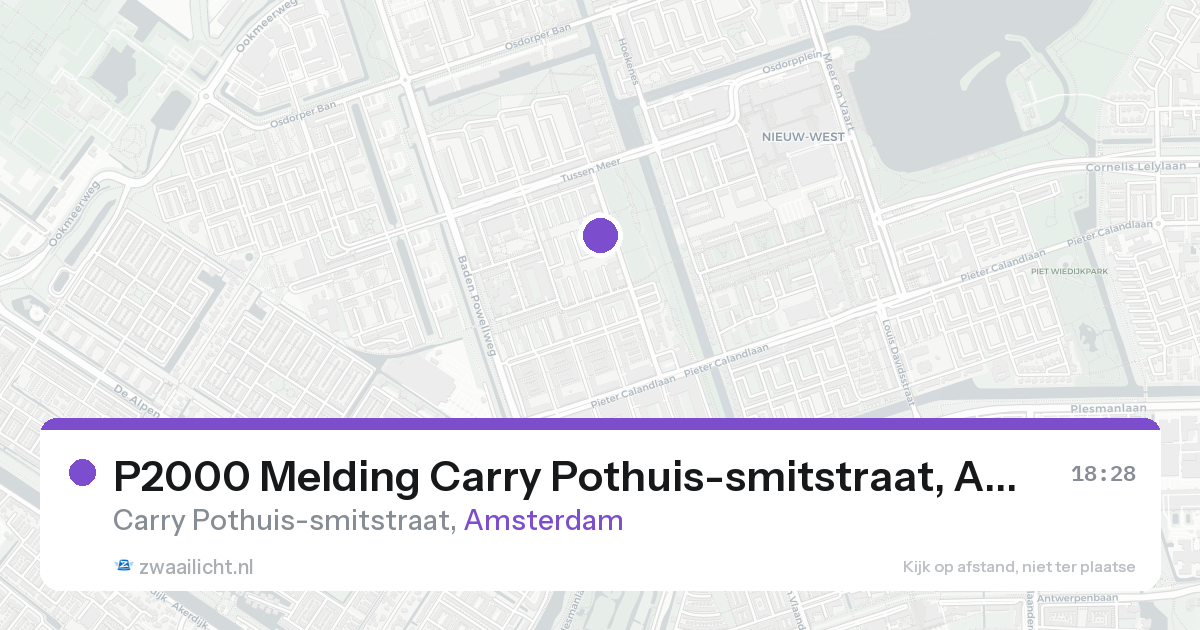 P2000 Melding Carry Pothuis-smitstraat, Amsterdam — 31 jan 2026