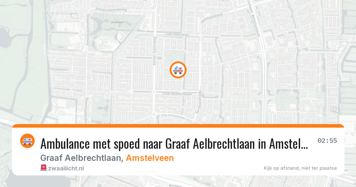 Ambulance met spoed naar Graaf Aelbrechtlaan in Amstelveen — 17 mrt 2026
