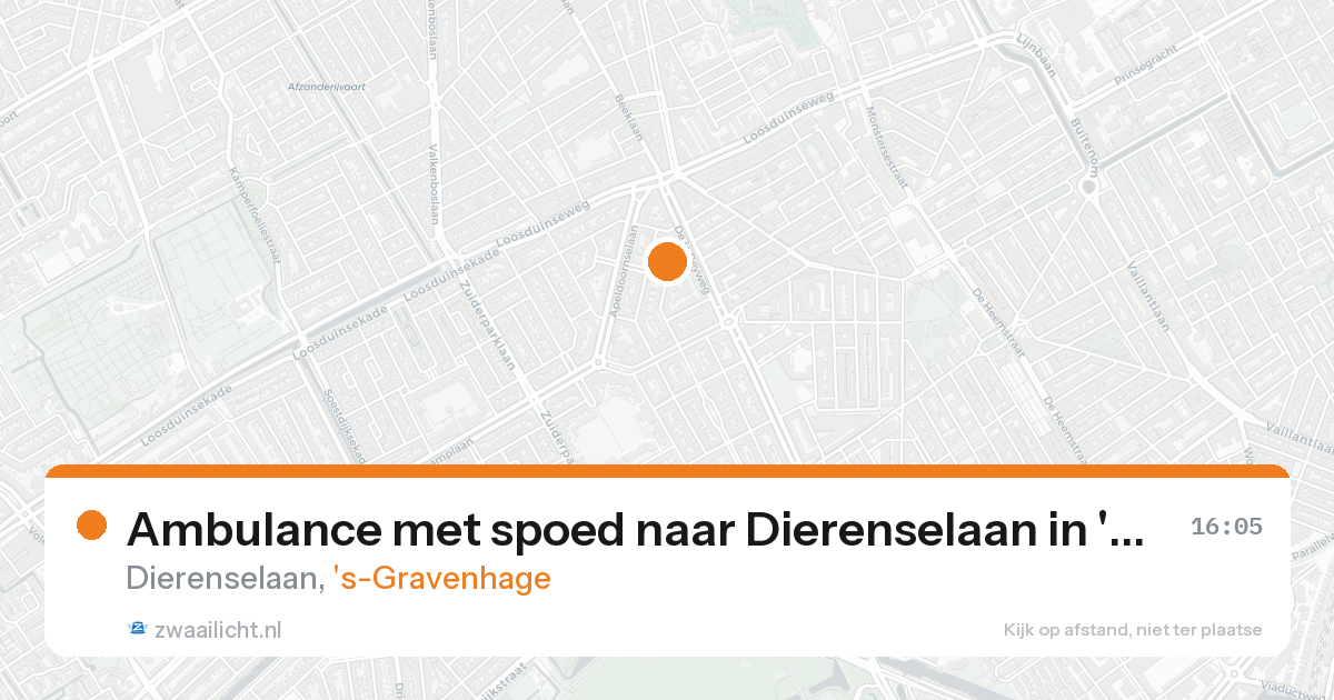 Ambulance met spoed naar Dierenselaan in 's-Gravenhage — 15 aug 2026