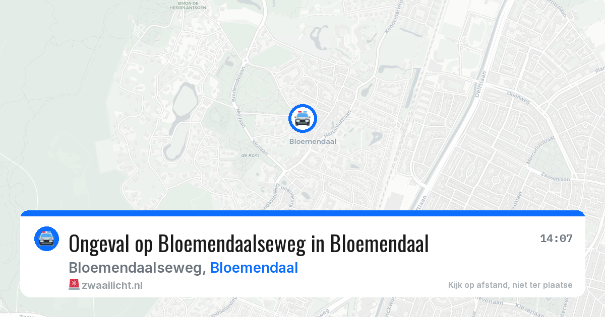 Ongeval op Bloemendaalseweg in Bloemendaal — 3 aug 2026