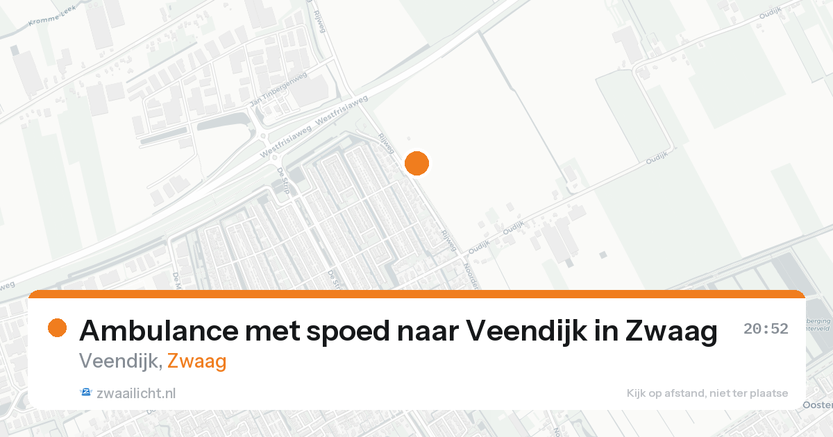 Ambulance met spoed naar Veendijk in Zwaag — 14 aug 2026
