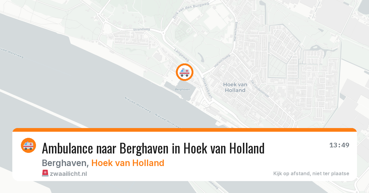Ambulance naar Berghaven in Hoek van Holland — 4 aug 2026