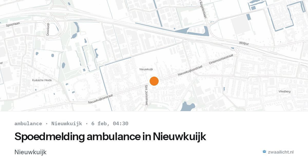Spoedmelding ambulance in Nieuwkuijk — 6 feb 2026