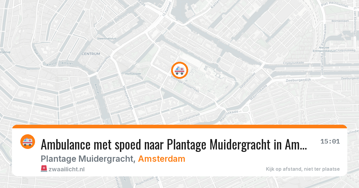 Ambulance met spoed naar Plantage Muidergracht in Amsterdam — 10 aug 2026