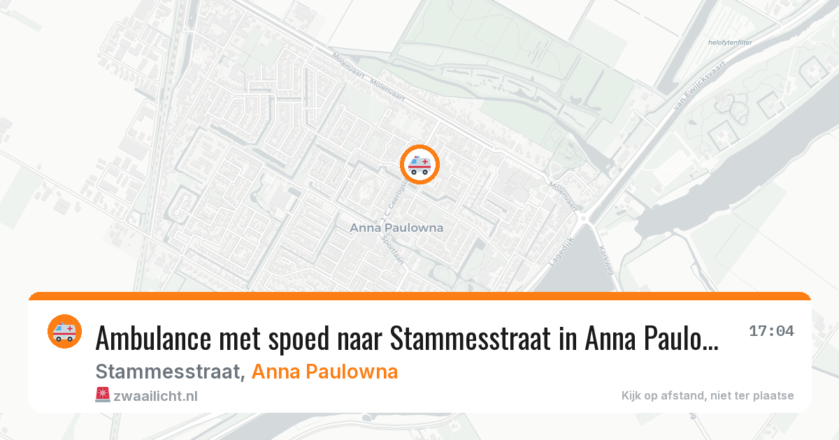 Ambulance met spoed naar Stammesstraat in Anna Paulowna — 17 jun 2026